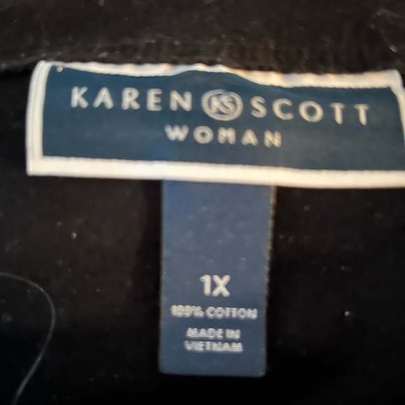 ELEPHANT THEMED WOMANS TOP BY KAREN SCOTT SIZE 1X - Picture 4 of 5